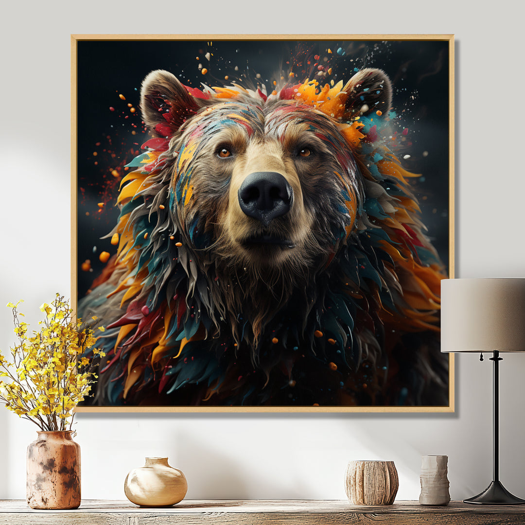 Multicolor Grizzly Bear Grace - Bear Wall Decor