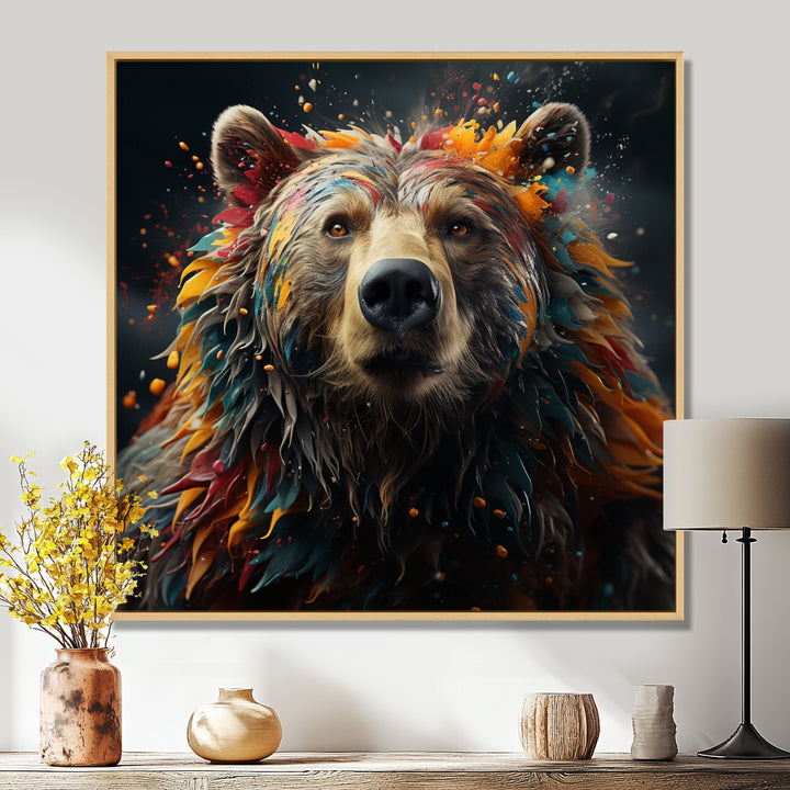 Multicolor Grizzly Bear Grace - Bear Wall Decor