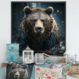 Expressionist Portrayal Of A Grizzly Bear - Bear Framed Canvas Art