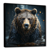 Expressionist Portrayal Of A Grizzly Bear - Bear Framed Canvas Art