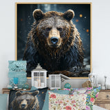 Expressionist Portrayal Of A Grizzly Bear - Bear Framed Canvas Art
