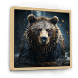 Expressionist Portrayal Of A Grizzly Bear - Bear Framed Canvas Art
