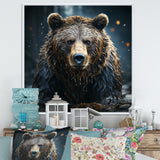 Expressionist Portrayal Of A Grizzly Bear - Bear Framed Canvas Art