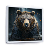 Expressionist Portrayal Of A Grizzly Bear - Bear Framed Canvas Art