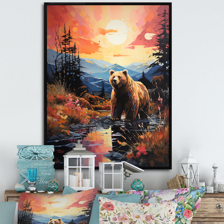 A Grizzly Bear In A Dreamy Retreat - Bear Home Decor Art