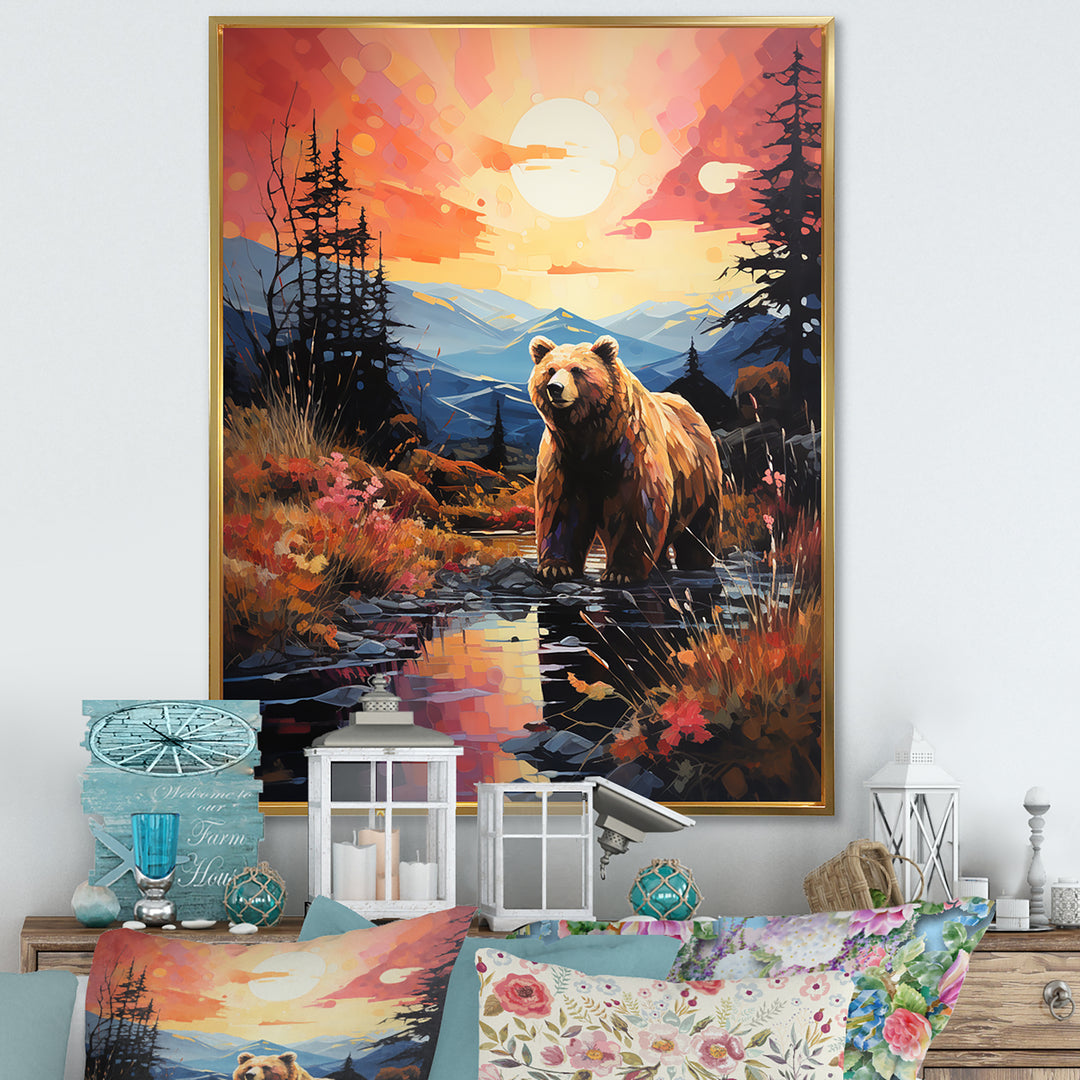 A Grizzly Bear In A Dreamy Retreat - Bear Home Decor Art