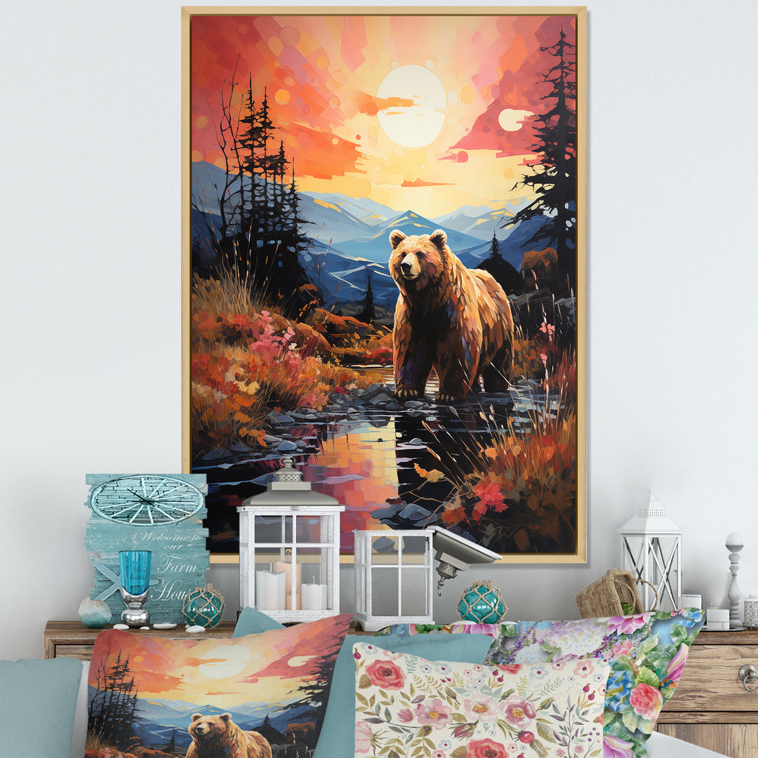 A Grizzly Bear In A Dreamy Retreat - Bear Home Decor Art