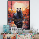 A Bear In A Dreamy Retreat - Bear Living Room Wall Art