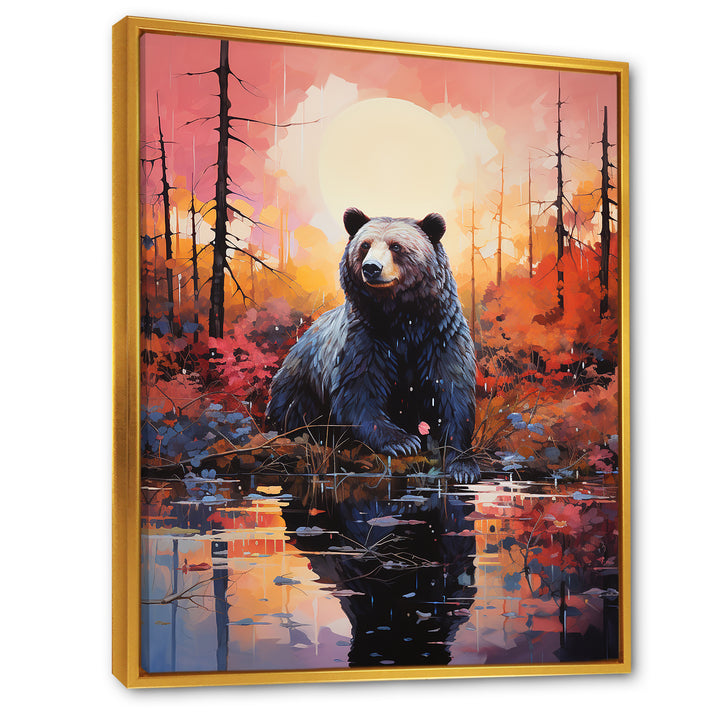 A Bear In A Dreamy Retreat - Bear Living Room Wall Art