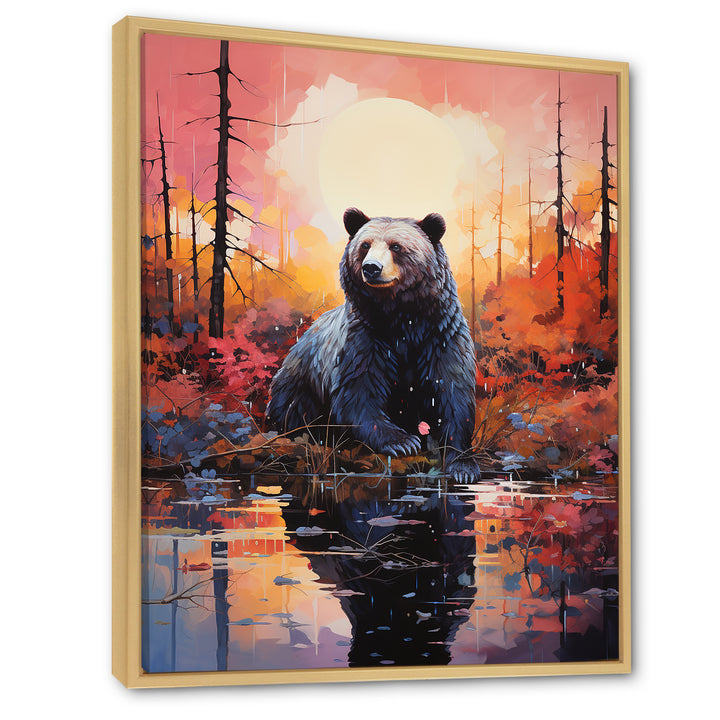 A Bear In A Dreamy Retreat - Bear Living Room Wall Art