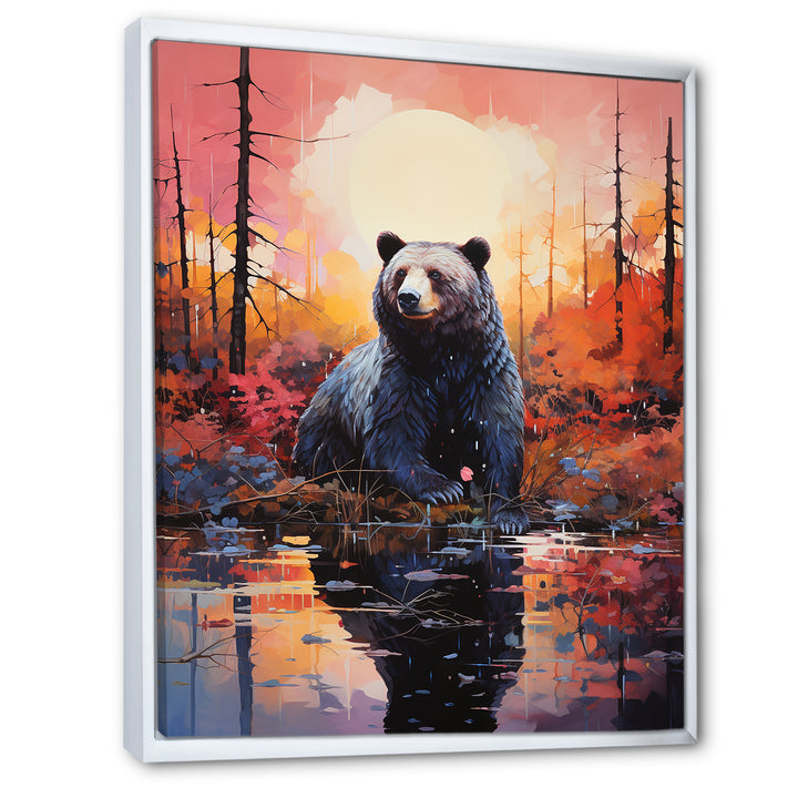 A Bear In A Dreamy Retreat - Bear Living Room Wall Art