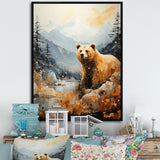 Majestic Mountain And Bear - Bear Canvas Wall Art