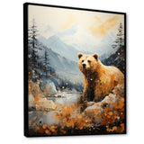 Majestic Mountain And Bear - Bear Canvas Wall Art