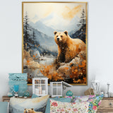 Majestic Mountain And Bear - Bear Canvas Wall Art