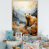 Majestic Mountain And Bear - Bear Canvas Wall Art