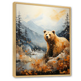 Majestic Mountain And Bear - Bear Canvas Wall Art