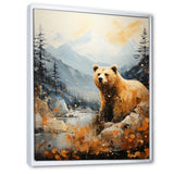 Majestic Mountain And Bear - Bear Canvas Wall Art