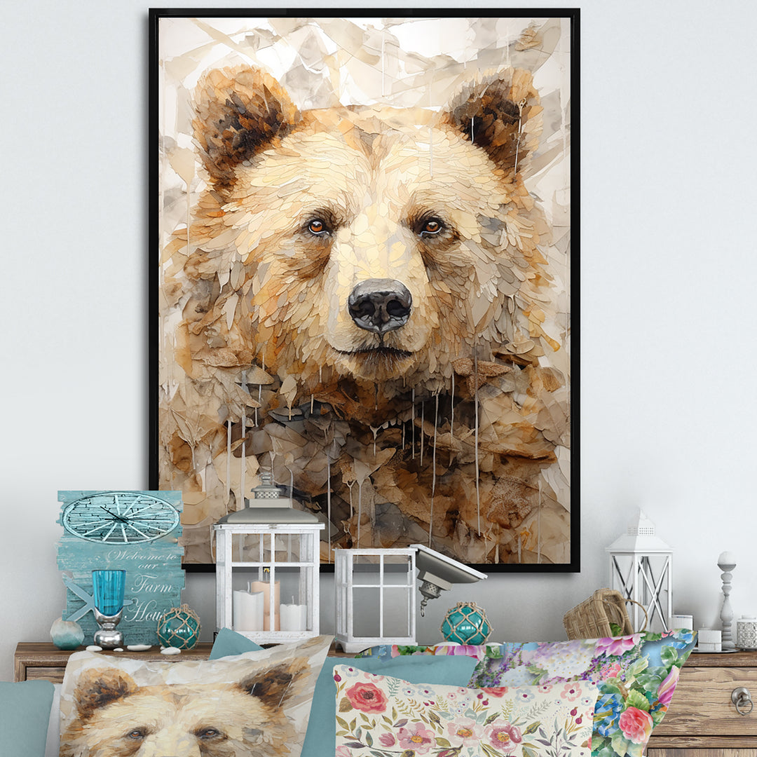 Minimalism Bear In Ice - Bear Wall Decor
