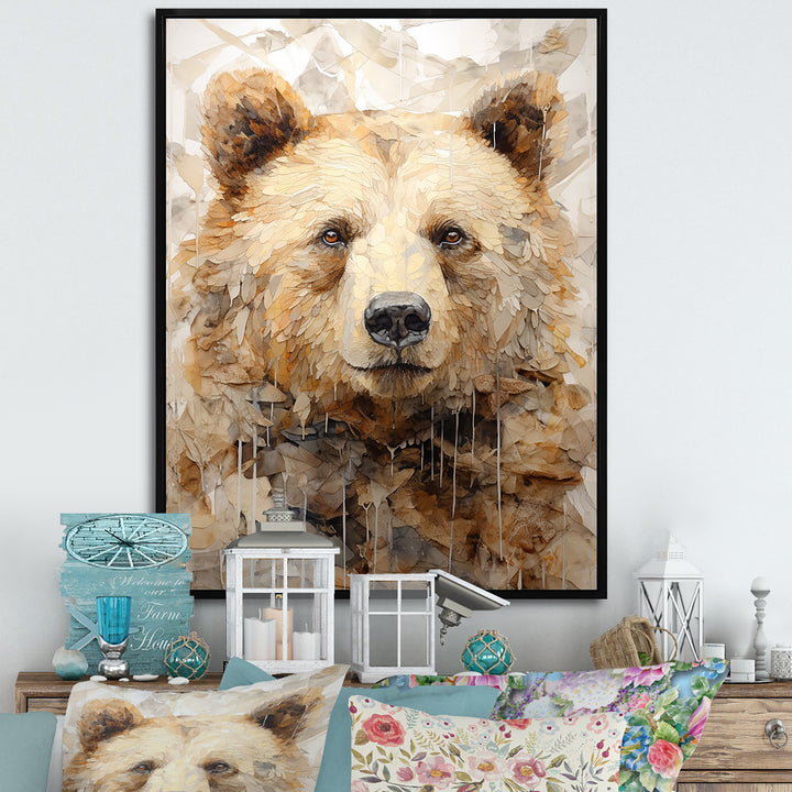 Minimalism Bear In Ice - Bear Wall Decor