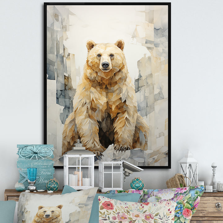 Minimalism Bear In Ice Art - Bear Wall Art Prints