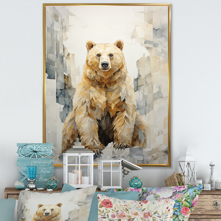 Minimalism Bear In Ice Art - Bear Wall Art Prints
