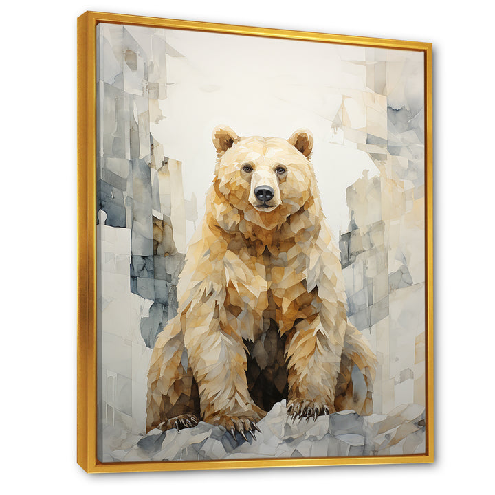 Minimalism Bear In Ice Art - Bear Wall Art Prints