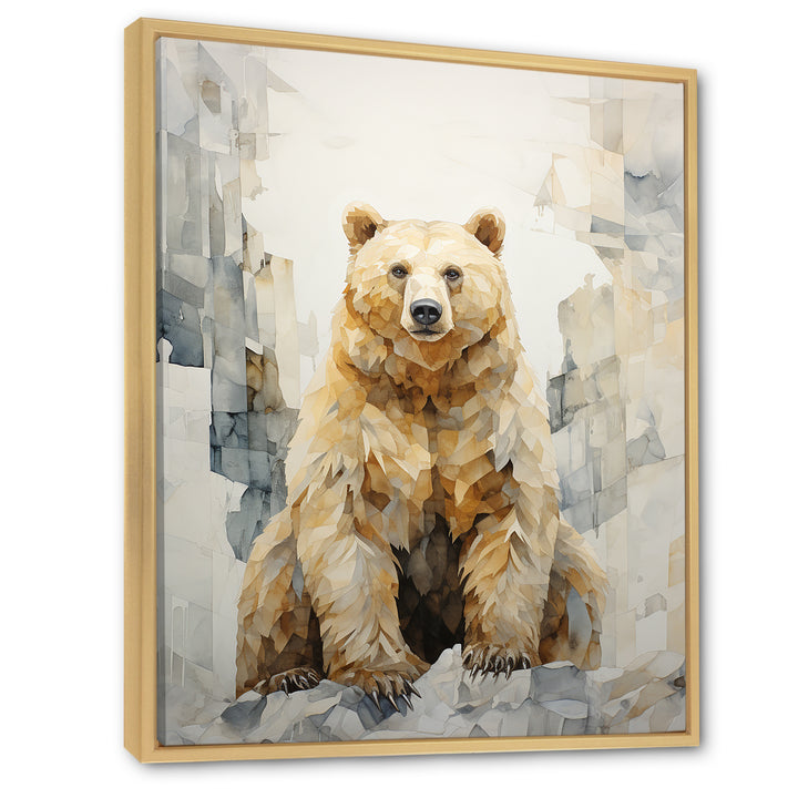 Minimalism Bear In Ice Art - Bear Wall Art Prints