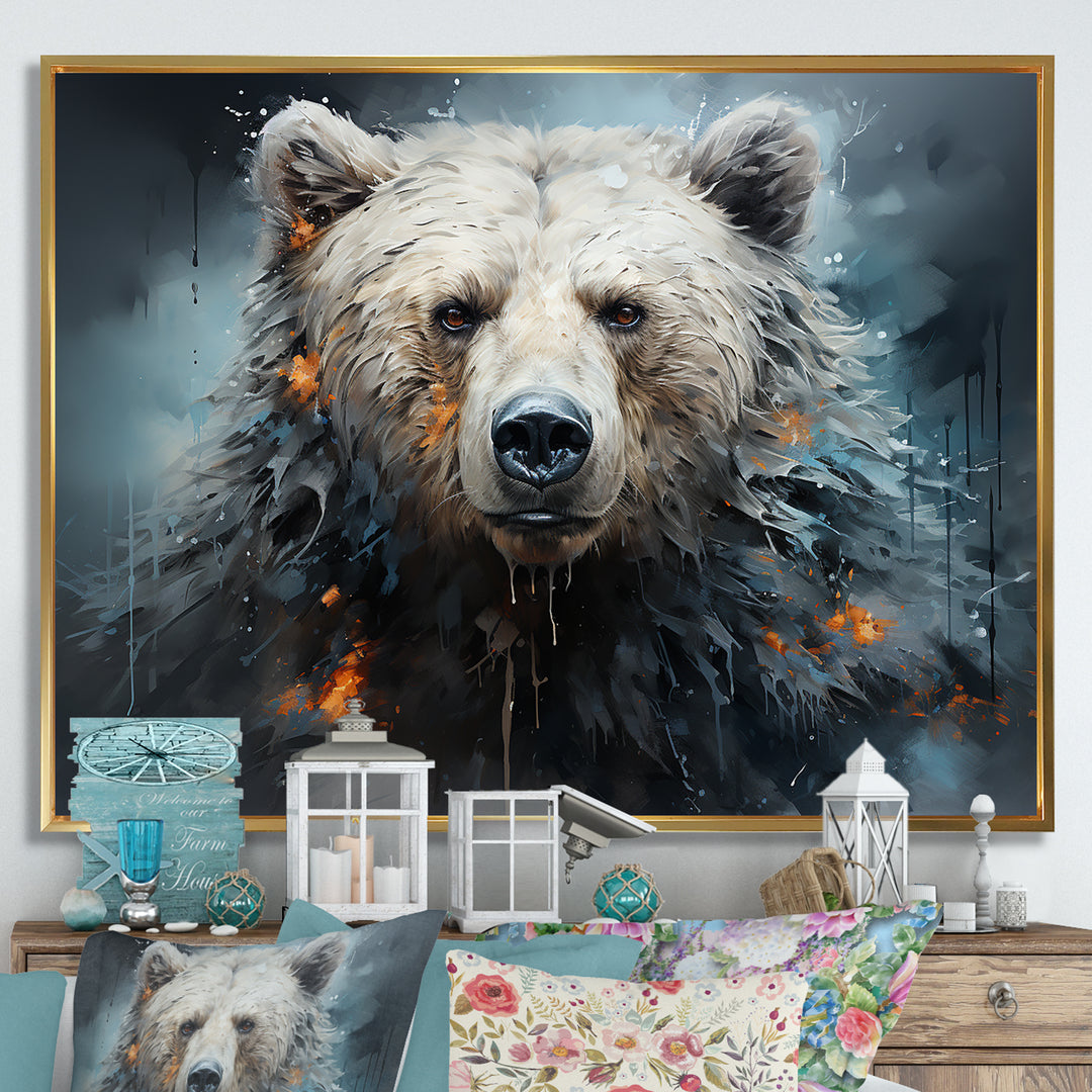 Minimalism Bear Black And White - Black Bear Wall Art