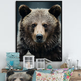 Minimalist Grizzly Bear Essence - Brown Bear Wall Art