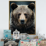 Minimalist Grizzly Bear Essence - Brown Bear Wall Art