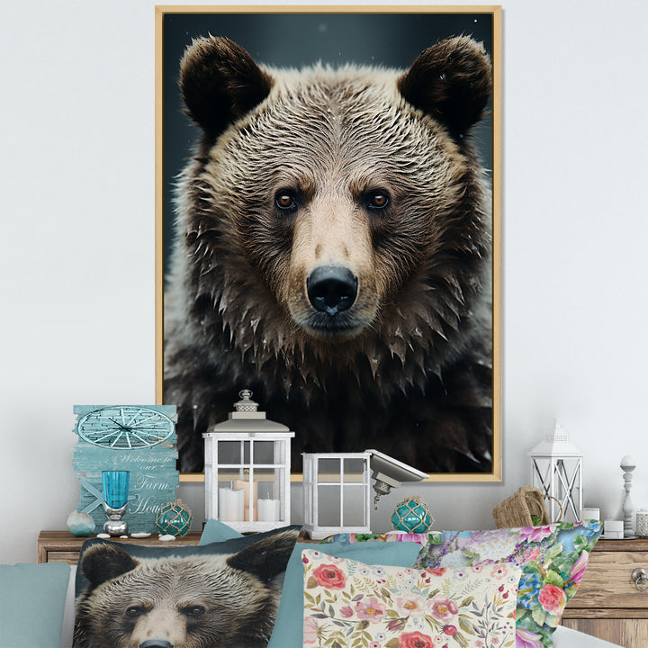 Minimalist Grizzly Bear Essence - Brown Bear Wall Art