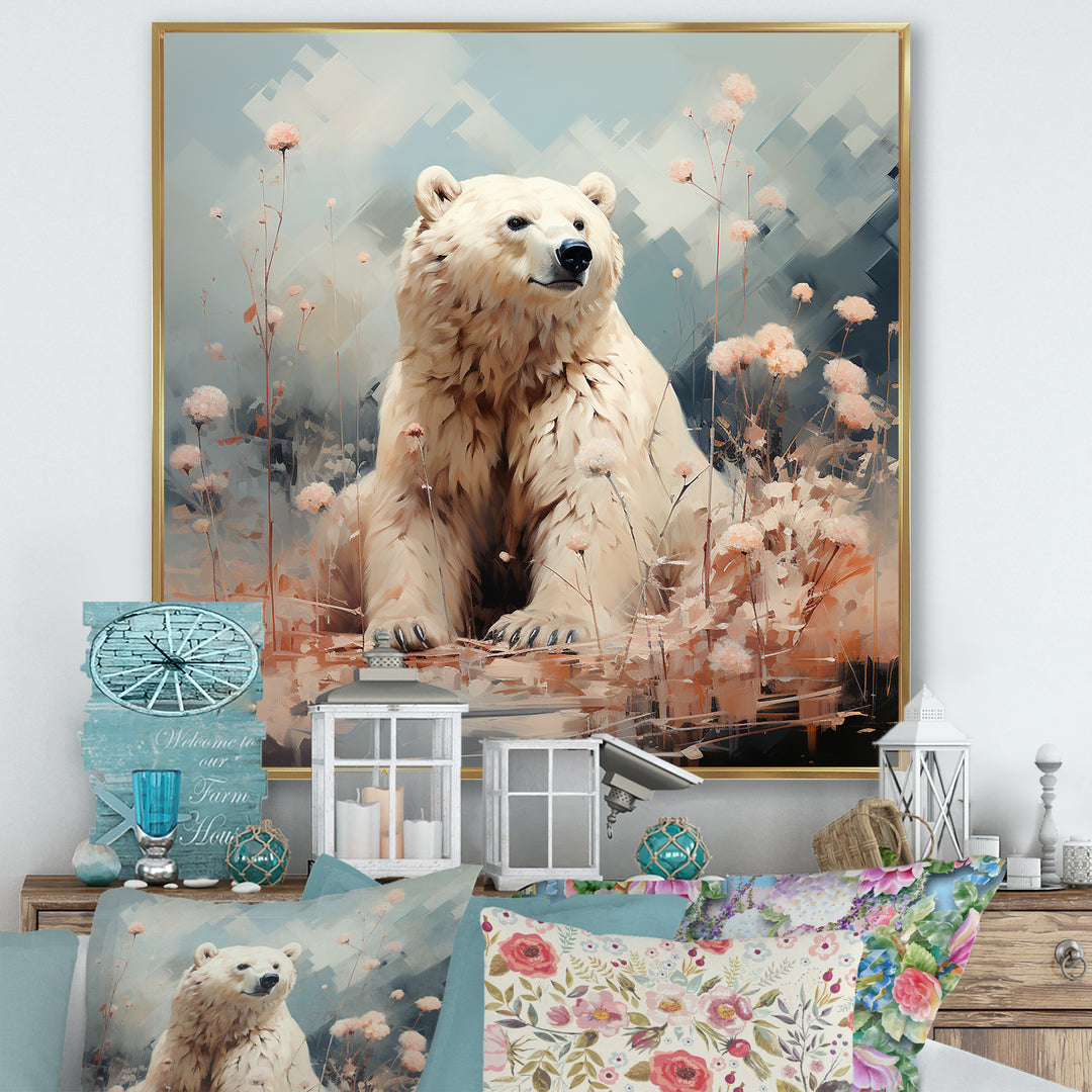 Polar Bear In Pastel Serenity - Bear Home Decor Art