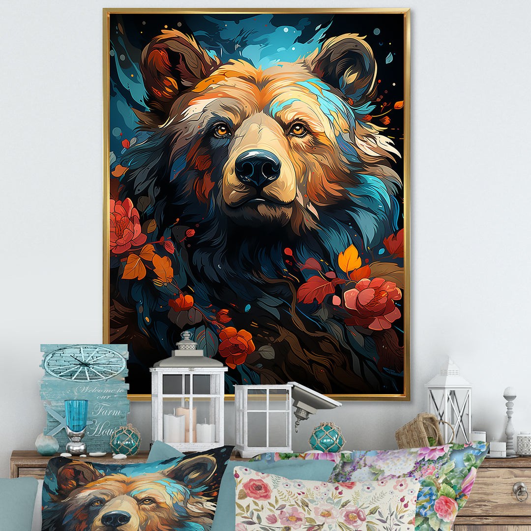 Pop Art Grizzly Bear Popularity - Bear Living Room Wall Art