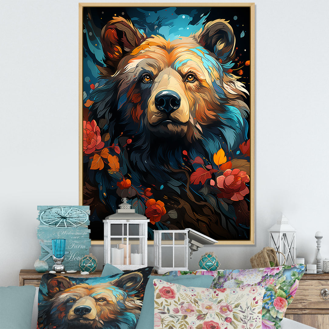 Pop Art Grizzly Bear Popularity - Bear Living Room Wall Art