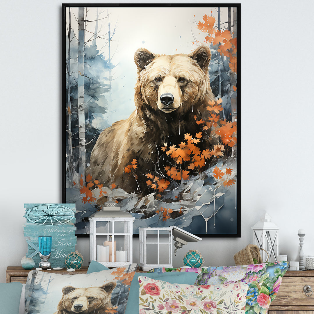 Surreal Grizzly Bear Dreamscape - Bear Canvas Wall Art
