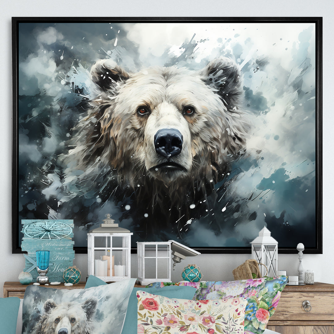 Surrealism Grizzly Bear In Dreamy Background - Bear Wall Decor