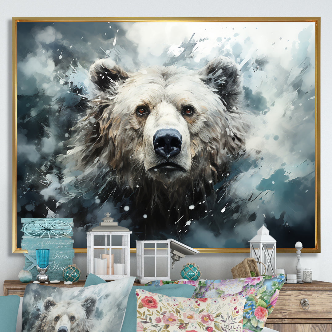 Surrealism Grizzly Bear In Dreamy Background - Bear Wall Decor