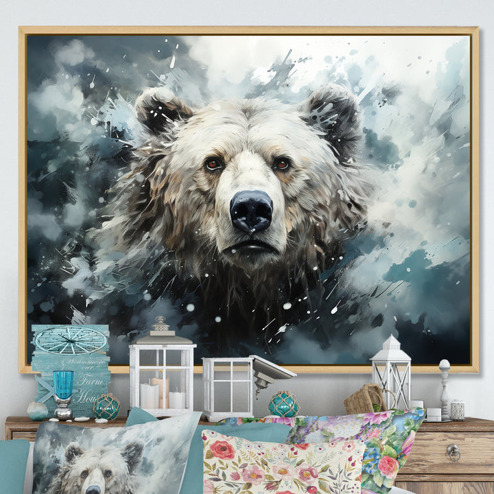 Surrealism Grizzly Bear In Dreamy Background - Bear Wall Decor