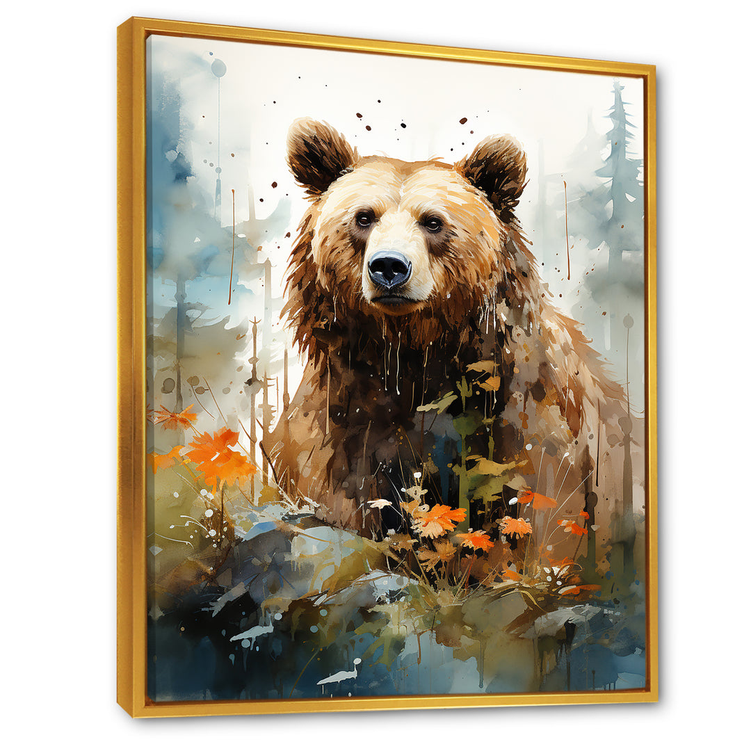 Watercolor Of Grizzly Bear In Its Haven - Bear Wall Decor