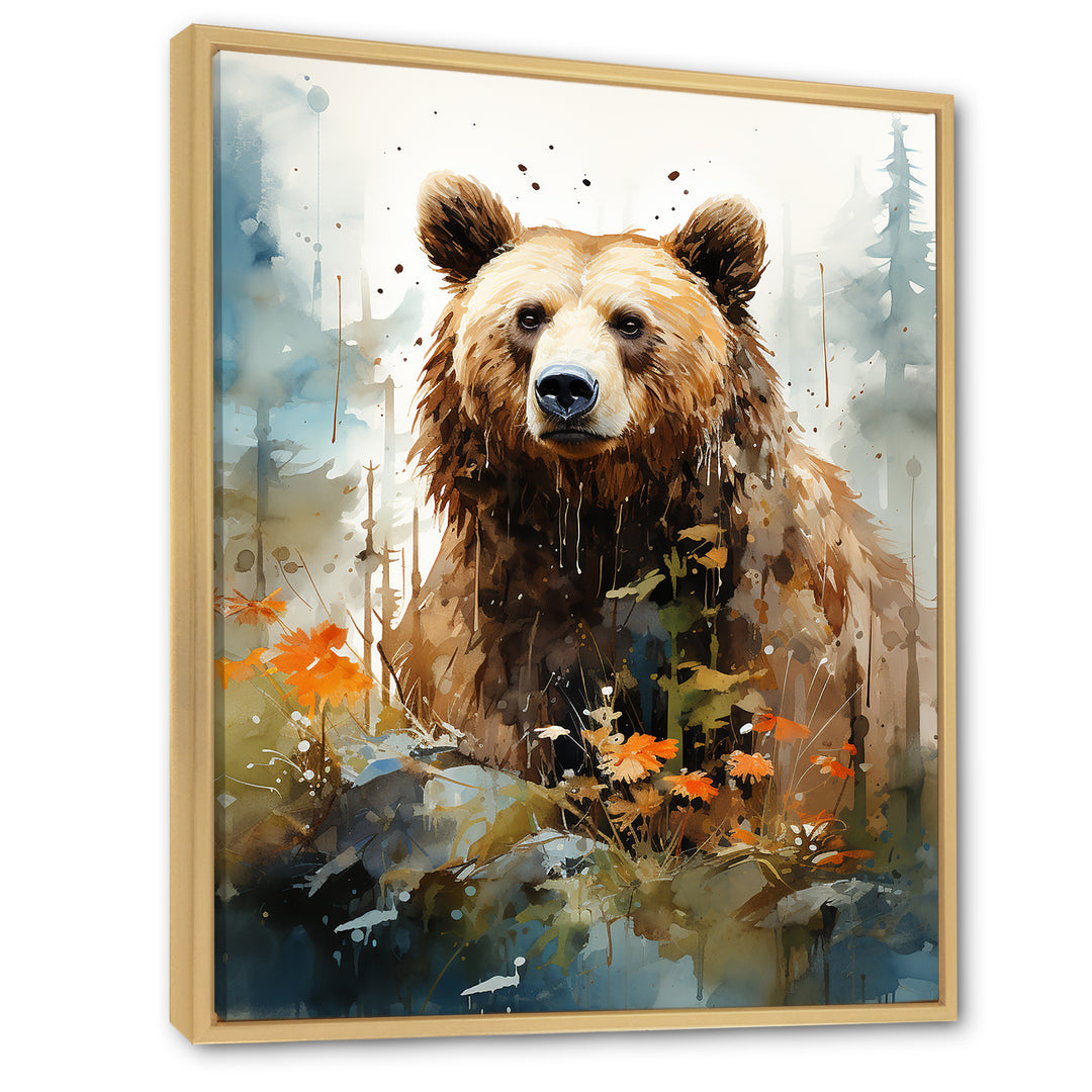 Watercolor Of Grizzly Bear In Its Haven - Bear Wall Decor