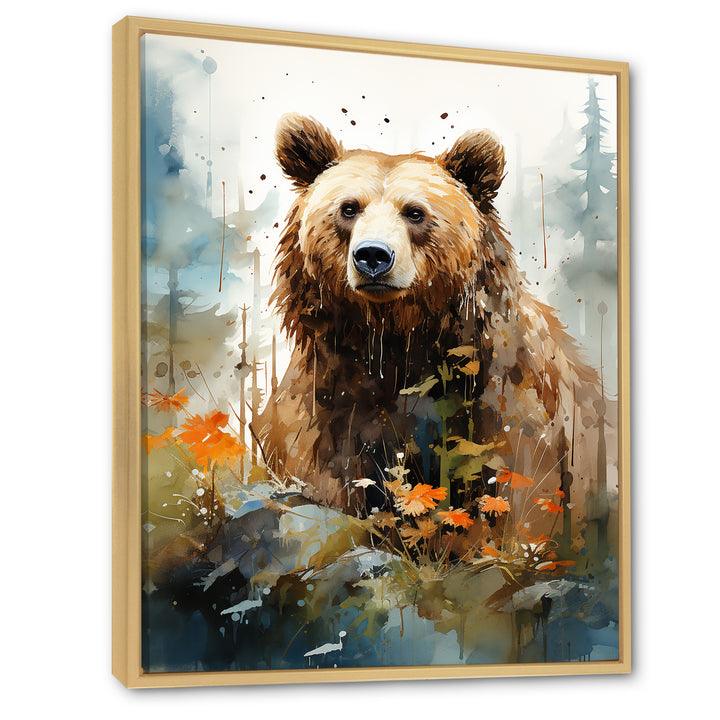 Watercolor Of Grizzly Bear In Its Haven - Bear Wall Decor