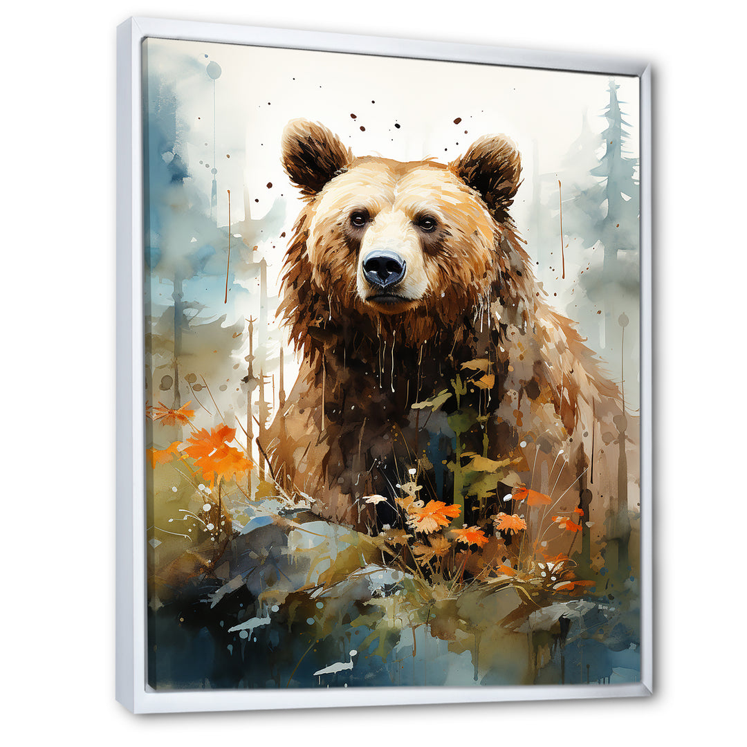 Watercolor Of Grizzly Bear In Its Haven - Bear Wall Decor