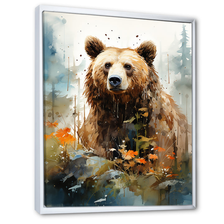 Watercolor Of Grizzly Bear In Its Haven - Bear Wall Decor