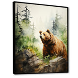 Watercolor Grizzly Bear In Its Haven - Bear Wall Art Prints