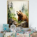 Watercolor Grizzly Bear In Its Haven - Bear Wall Art Prints
