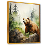 Watercolor Grizzly Bear In Its Haven - Bear Wall Art Prints