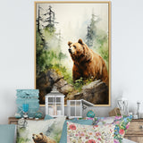 Watercolor Grizzly Bear In Its Haven - Bear Wall Art Prints