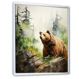 Watercolor Grizzly Bear In Its Haven - Bear Wall Art Prints