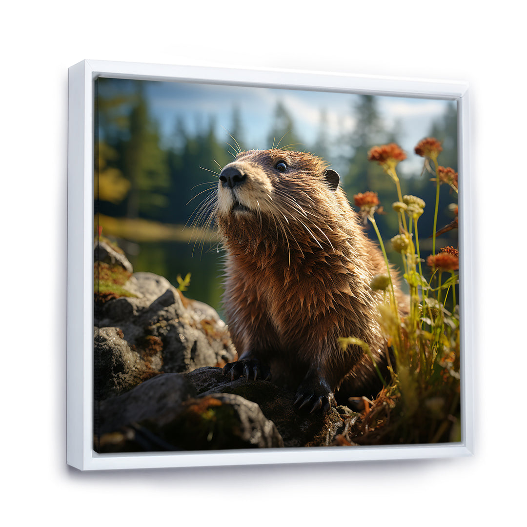 Depicting A Beaver In The Woods - Beaver Home Decor Art