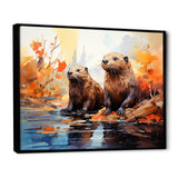Portrait Of Beavers Habitat - Beaver Living Room Wall Art